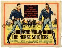 4f128 HORSE SOLDIERS TC '59 art of cavalry men John Wayne & William Holden, directed by John Ford!