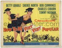 4f131 HOW TO BE VERY, VERY POPULAR title card '55 art of sexy students Betty Grable & Sheree North!