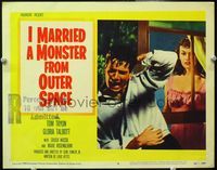 4f679 I MARRIED A MONSTER FROM OUTER SPACE LC #6 '58 Talbott watches screaming man through window!