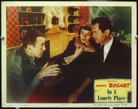 4f687 IN A LONELY PLACE LC #5 '50 Humphrey Bogart explains to scared Martha Stewart & Lovejoy!
