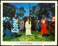 4f700 IVANHOE photolobby '52 Robert Taylor in armor keeps Elizabeth Taylor from being executed!