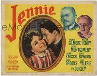 4f147 JENNIE title card '40 great romantic cameo art of pretty Virginia Gilmore & William Henry!