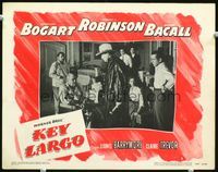 4f716 KEY LARGO LC #3 '48 Humphrey Bogart, Lauren Bacall, Edward G Robinson & entire cast together!