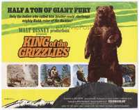 4f151 KING OF THE GRIZZLIES title card '70 Walt Disney, half a ton of giant fury, cool bear artwork!
