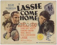 4f159 LASSIE COME HOME title card '43 great image of young sad Roddy McDowall & his beloved Collie!