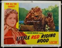 4f750 LITTLE RED RIDING HOOD lobby card #2 '63 great wacky close up of cool Big Bad Wolf in costume!