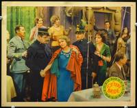 4f755 LOTTERY BRIDE lobby card '30 pretty Jeanette MacDonald in colorful outfit arrested by police!