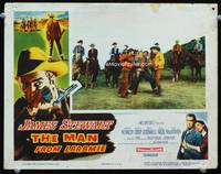 4f763 MAN FROM LARAMIE lobby card '55 cowboy James Stewart is grabbed and beaten by many bad men!