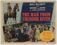 4f181 MAN FROM THUNDER RIVER TC '43 three images of Wild Bill Elliot, Gabby Hayes, Anne Jeffreys