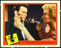 4f767 MAN WITH THE GOLDEN ARM LC #5 R60 great c/u of Frank Sinatra lighting Kim Novak's cigarette!