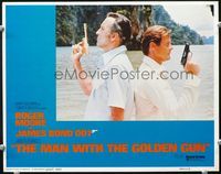 4f768 MAN WITH THE GOLDEN GUN LC #3 '74 Roger Moore back-to-back with Christopher Lee in duel!