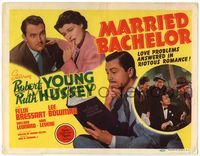 4f190 MARRIED BACHELOR TC '41 Robert Young's an author pretending not to be married to Ruth Hussey!