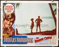 4f788 MR. ROBINSON CRUSOE lobby card #3 R53 dashing castaway Douglas Fairbanks & sexy island babe!