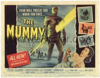 4f198 MUMMY title card '59 Terence Fisher Hammer horror, Christopher Lee as the monster, cool art!