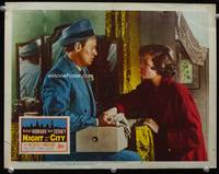 4f797 NIGHT & THE CITY LC #2 '50 great close up of Richard Widmark with concerned Gene Tierney!
