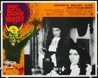 4f799 NIGHT OF THE BLOOD MONSTER LC #7 '72 Jess Franco, Christopher Lee in wig drinking wine!