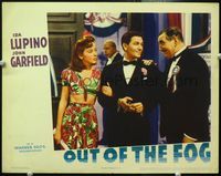 4f810 OUT OF THE FOG LC '41 sexiest Ida Lupino arm-in-arm with John Garfield in tux smoking cigar!