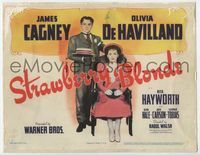 4f282 STRAWBERRY BLONDE TC '41 art of James Cagney in suit standing by sitting Olivia De Havilland!