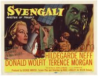 4f291 SVENGALI title card '55 sexy Hildegarde Neff was a slave to the will of crazy Donald Wolfit!