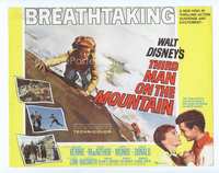 4f313 THIRD MAN ON THE MOUNTAIN title lobby card '59 artwork of Michael Rennie climbing mountain!