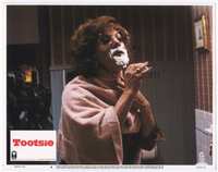 4f948 TOOTSIE lobby card #4 '82 Dustin Hoffman in full female attire shaving his face in bathroom!