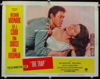 4f952 TRAP movie lobby card '59 close up of Earl Holliman attacking sexy Tina Louise in bed!