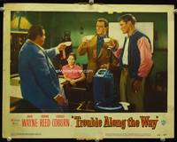 4f954 TROUBLE ALONG THE WAY lobby card #6 '53 John Wayne drinks tea to show he has a softer side!