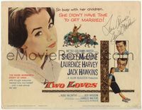 4f336 TWO LOVES signed TC '61 by Shirley MacLaine, who is with Laurence Harvey & Jack Hawkins!