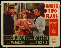 4f959 UNDER TWO FLAGS LC '36 classy Rosalind Russell between Ronald Colman & Victor McLaglen!