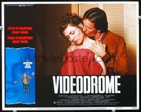 4f970 VIDEODROME lobby card #8 '83 David Cronenberg, c/u of James Woods nuzzling sexy Debbie Harry!