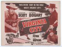 4f348 VIRGINIA CITY TC R56 Errol Flynn, Humphrey Bogart & Randolph Scott + sexy Miriam Hopkins!