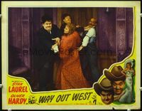 4f973 WAY OUT WEST LC #5 R47 Stan Laurel & Oliver Hardy scuffle with Finlayson & Sharon Lynn!