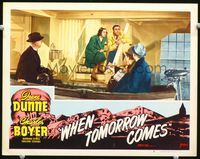 4f982 WHEN TOMORROW COMES LC #3 R48 great image of Irene Dunne & Charles Boyer in flooded house!