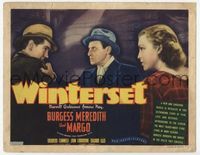 4f357 WINTERSET title card '36 tough Burgess Meredith & pretty Margo, from Maxwell Anderson's play!