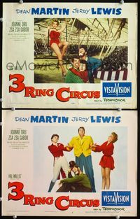 4g006 3 RING CIRCUS 2 LCs '54 Dean Martin & wacky clown Jerry Lewis, Joanne Dru, Zsa Zsa Gabor!