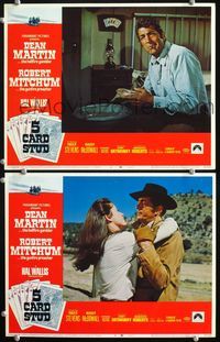 4g012 5 CARD STUD 2 movie lobby cards '68 cowboy Dean Martin as the hellfire gambler!