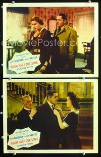 4g015 ADAM HAD FOUR SONS 2 movie lobby cards R48 Ingrid Bergman, Warner Baxter, Susan Hayward!