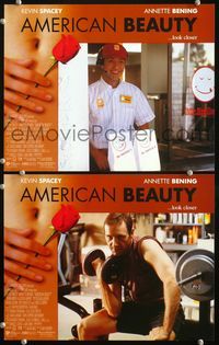 4g027 AMERICAN BEAUTY 2 LCs '99 Mendes Academy Award winner, Kevin Spacey in mid-life crisis!