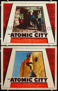 4g039 ATOMIC CITY 2 lobby cards '52 Gene Barry's son is kidnapped, Cold War, big suspense shock!