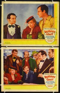 4g053 BARBARY COAST 2 movie lobby cards '35 Edward G. Robinson, Miriam Hopkins, Joel McCrea!