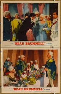 4g061 BEAU BRUMMELL 2 movie lobby cards '54 Elizabeth Taylor, Stewart Granger, Peter Ustinov!