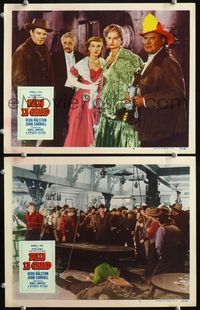 4g064 BELLE LE GRAND 2 movie lobby cards '51 big fight in gambling saloon, someone's about to hang!
