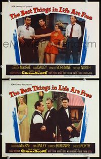 4g068 BEST THINGS IN LIFE ARE FREE 2 LCs '56 Dan Dailey, wacky Ernest Borgnine gets belly poked!