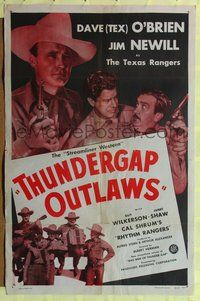4h082 BAD MEN OF THUNDER GAP 1sh R47 Texas Rangers Dave O'Brien & Jim Newill, Thundergap Outlaws!