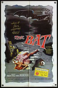 4h101 BAT 1sh R80s great horror art of Vincent Price & sexy fallen girl!