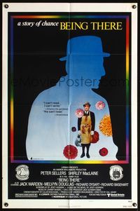 4h115 BEING THERE style B 1sh '80 image of simple gardener Peter Sellers, directed by Hal Ashby!