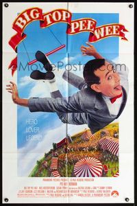 4h126 BIG TOP PEE-WEE 1sh '88 Paul Reubens is a hero, lover & legend, cult classic, great image!