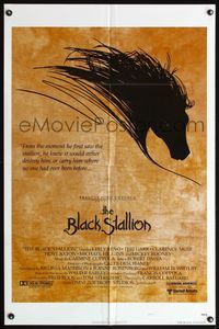 4h136 BLACK STALLION style A 1sh '79 Carroll Ballard directed, cool horse head artwork!