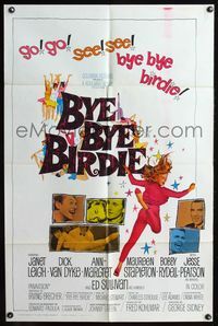 4h182 BYE BYE BIRDIE 1sh '63 cool artwork of sexy Ann-Margret dancing, Dick Van Dyke, Janet Leigh