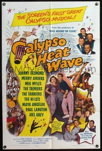4h187 CALYPSO HEAT WAVE 1sh '57 Desmond & Anders, from the producers of Rock Around the Clock!